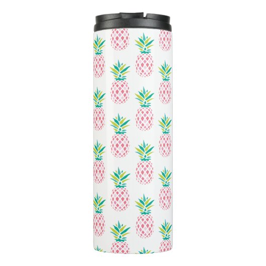 Mit Monogramm Ananas, Giralpink Thermosbecher (Rückseite)