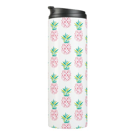 Mit Monogramm Ananas, Giralpink Thermosbecher (Nach rechts gedreht)