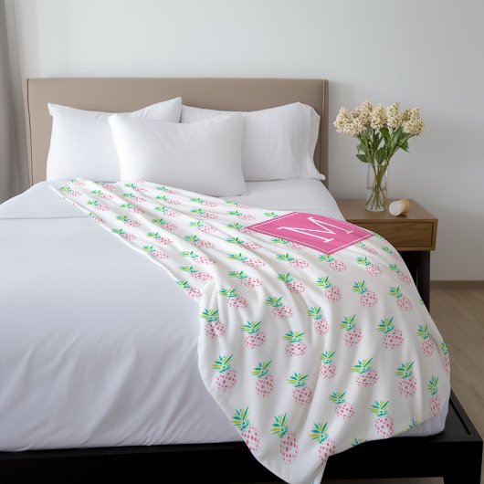 Mit Monogramm Ananas-Muster Fleecedecke