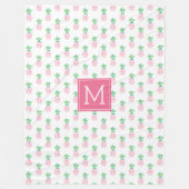 Mit Monogramm Ananas-Muster Fleecedecke (Vorderseite)