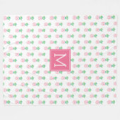 Mit Monogramm Ananas-Muster Fleecedecke (Vorderseite (Horizontal))