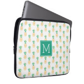 Mit Monogramm Ananas-Muster Laptopschutzhülle (Vorne Rechts)