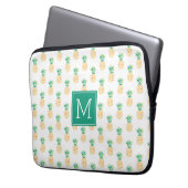 Mit Monogramm Ananas-Muster Laptopschutzhülle (Vorderseite Links)