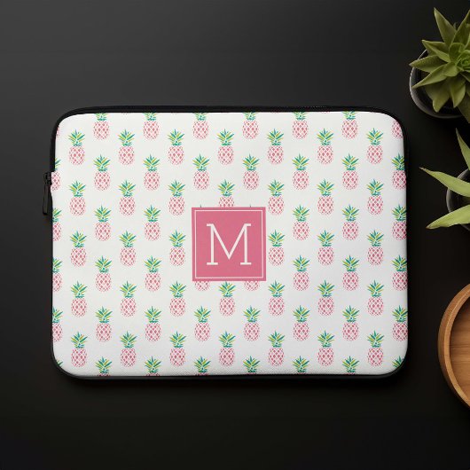 Mit Monogramm Ananas-Muster Laptopschutzhülle