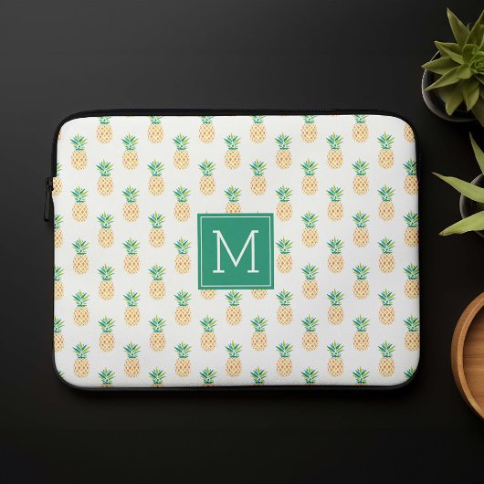 Mit Monogramm Ananas-Muster Laptopschutzhülle
