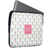 Mit Monogramm Ananas-Muster Laptopschutzhülle (Vorne Rechts)