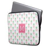 Mit Monogramm Ananas-Muster Laptopschutzhülle (Vorderseite Links)