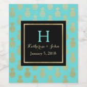 Mit Monogramm Ananas Weinetikett (Einzelnes Label)