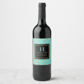 Mit Monogramm Ananas Weinetikett (Vorderseite)