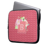 Mit Monogramm anfänglicher Abstrakter und rosafarb Laptopschutzhülle (Vorderseite Links)
