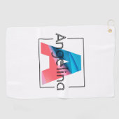 Mit Monogramm anfänglicher blauer Korallenbrief Ei Golfhandtuch (Horizontal)
