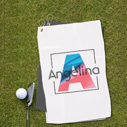 Mit Monogramm anfänglicher blauer Korallenbrief Ei Golfhandtuch