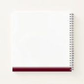 Mit Monogramm anfängliches Skriptburgundy Notizblock (Rückseite)