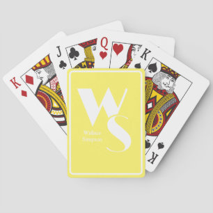 Mit Monogramm Anfangsbuchstaben Gelbes Tischspiel Spielkarten