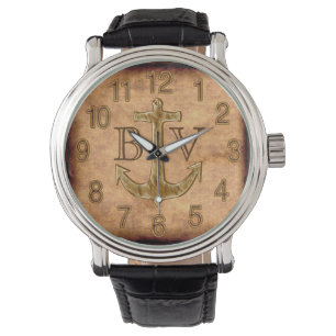 Mit Monogramm Anker-beste Stationierungs-Geschenke Armbanduhr