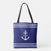Mit Monogramm Anker (blau) Tasche (Rückseite)