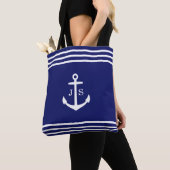 Mit Monogramm Anker (blau) Tasche (Von Nahem)