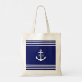 Mit Monogramm Anker (blau) Tragetasche (Rückseite)