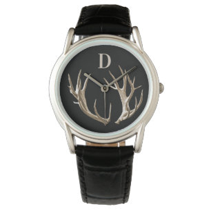 Mit Monogramm Antler Jäger Outdoorsman-Geschenk Uh Armbanduhr