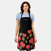 Mit Monogramm Apple Muster Wasserfarbe Handlackier Schürze (Getragen)