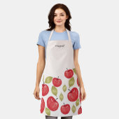 Mit Monogramm Apple Muster Wasserfarbe Handlackier Schürze (Getragen)