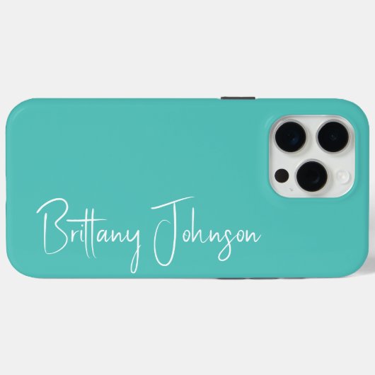 Mit Monogramm Aqua Case-Mate iPhone Hülle (Rückseite (Horizontal))