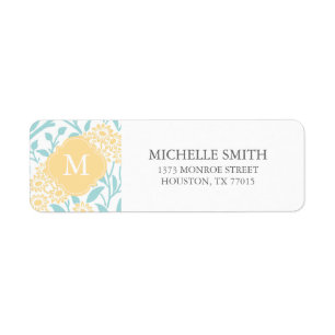 Mit Monogramm Aqua-Gelb-Damast-Muster