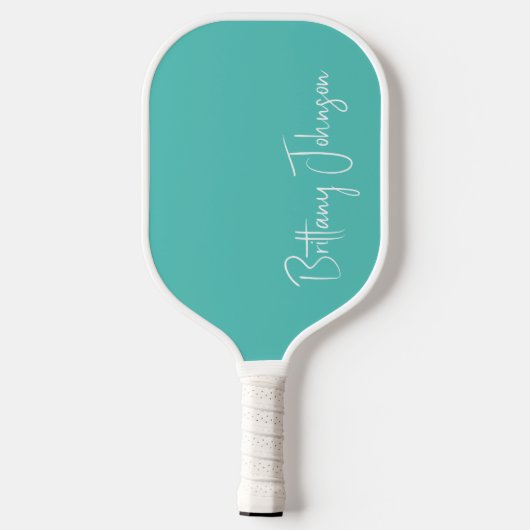 Mit Monogramm Aqua Pickleball Paddle (Rückseite)