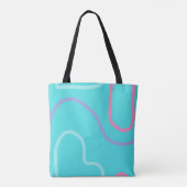 Mit Monogramm Aqua Pink Violet Modernes Design Tasche (Rückseite)