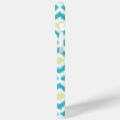 Mit Monogramm Aqua- und Yellow Diamonds Ikat-Muste Case-Mate iPhone Hülle (Rückseite / Links)