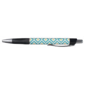 Mit Monogramm Aqua- und Yellow-Ikat-Muster Kugelschreiber (Unterseite)