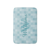 mit Monogramm aquamarin-blaue Mozaikfliesen-Badema Badematte (Vorderseite Vertikal)