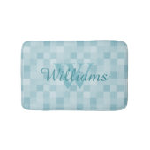 mit Monogramm aquamarin-blaue Mozaikfliesen-Badema Badematte (Vorderseite)