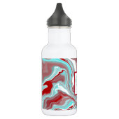 Mit Monogramm Aquamarin, Burgund, Rot und Weiß-Mar Edelstahlflasche (Links)