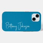 Mit Monogramm Aquamarin Case-Mate iPhone Hülle (Rückseite (Horizontal))