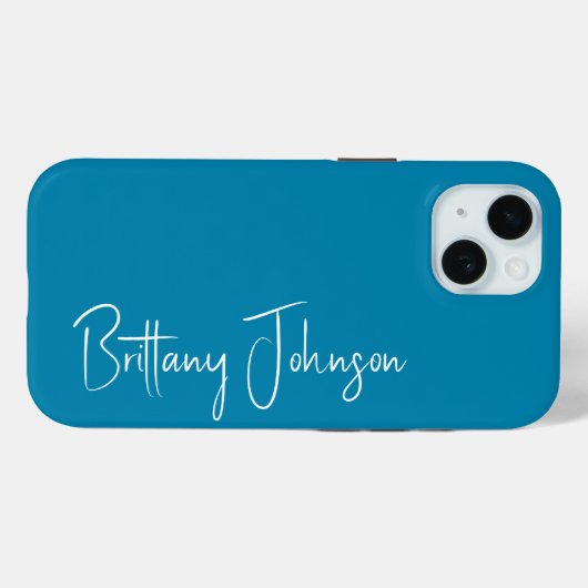 Mit Monogramm Aquamarin Case-Mate iPhone Hülle (Rückseite (Horizontal))