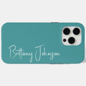 Mit Monogramm Aquamarin Case-Mate iPhone Hülle (Rückseite (Horizontal))