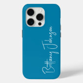 Mit Monogramm Aquamarin Case-Mate iPhone Hülle (Rückseite)