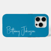 Mit Monogramm Aquamarin Case-Mate iPhone Hülle (Rückseite (Horizontal))