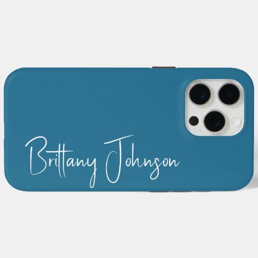 Mit Monogramm Aquamarin Case-Mate iPhone Hülle (Rückseite (Horizontal))