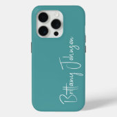 Mit Monogramm Aquamarin Case-Mate iPhone Hülle (Rückseite)