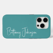 Mit Monogramm Aquamarin Case-Mate iPhone Hülle (Rückseite (Horizontal))