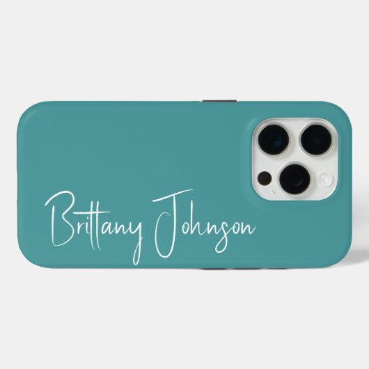 Mit Monogramm Aquamarin Case-Mate iPhone Hülle (Rückseite (Horizontal))