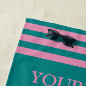 Mit Monogramm Aquamarin rosa Anker Strandtuch (Beispiel)