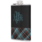 Mit Monogramm Aquamarin, schwarz und rot Kariert Flachmann (Links)
