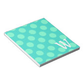 Mit Monogramm Aquamarine Dots Notizblock (angewinkelt)