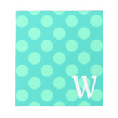 Mit Monogramm Aquamarine Dots Notizblock (Vorderseite)