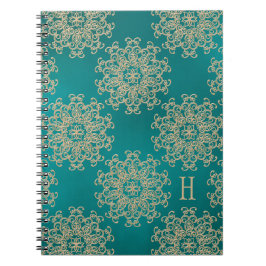 Mit Monogramm aquamarine und Notizblock