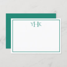 Mit Monogramm aquamarine und weiße Flachbezugskart