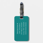 Mit Monogramm Aquamarine und weiße Texas Gepäckanhänger (Rückseite vertikal)